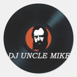 DJ UNCLE MIKE VINYL RECORDS autocollants ronds