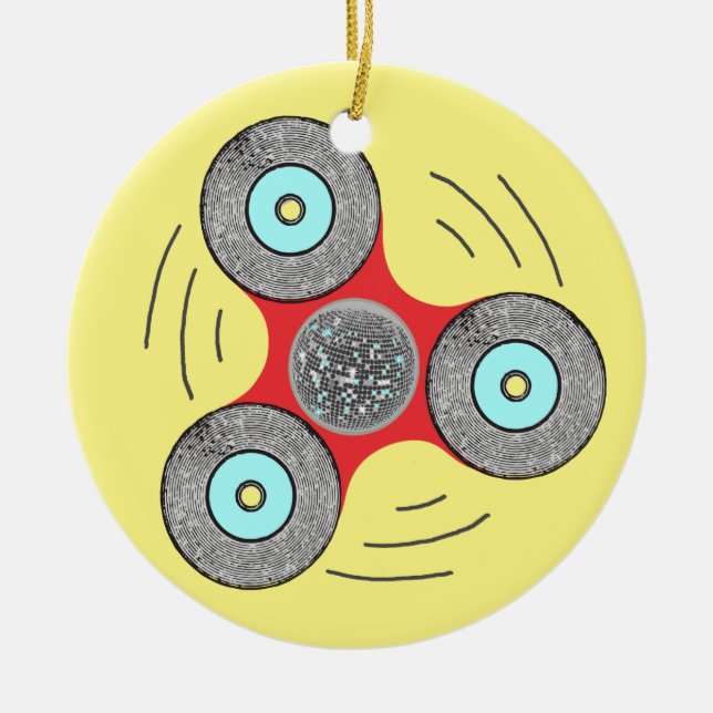 DJ-Unruhe-Spinner Keramikornament (Vorne)