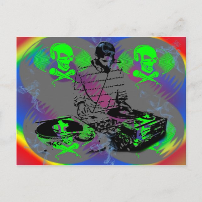 DJ Vinal Spinner Postkarte (Vorderseite)