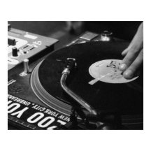 DJ Vinyl Black and White Poster modifier pour la t