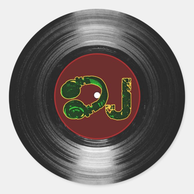DJ Vinyl Runder Aufkleber (Vorderseite)