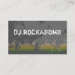 DJ-Visitenkarte-gelbe Musik-Stangen Visitenkarte
