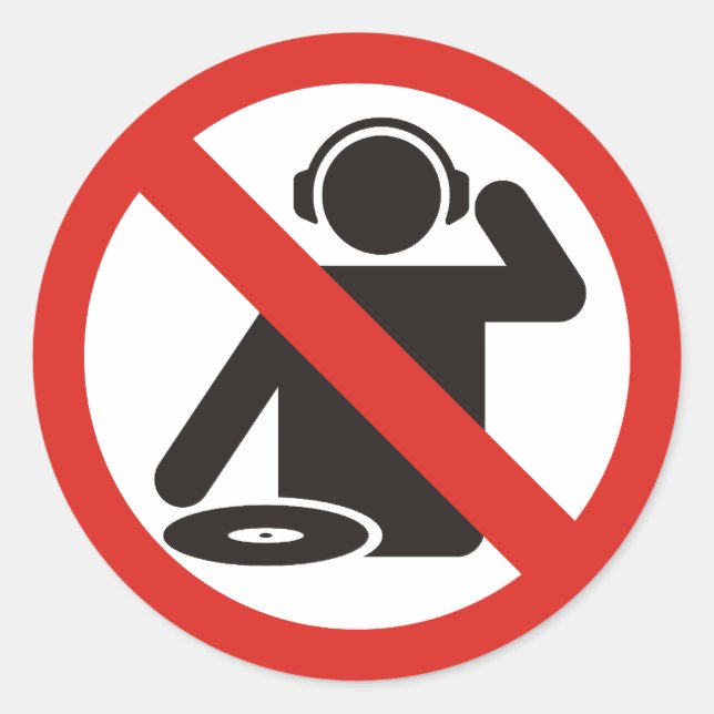 DJ-Zone Runder Aufkleber (Vorderseite)