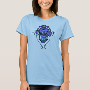 DJ-Zuckerschädel - tief Blau T-Shirt