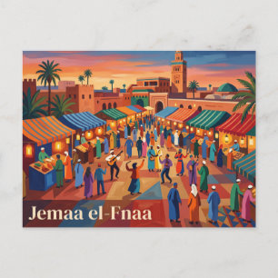 Djemaa el-Fnaa Marokko Postkarte