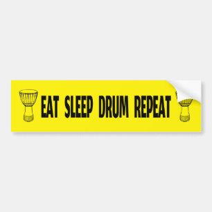 Djembe - Eat Sleep Drum Repeat (Light Color) Autoaufkleber