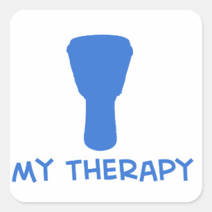 Djembe meine Therapiedesigns Quadratischer Aufkleber