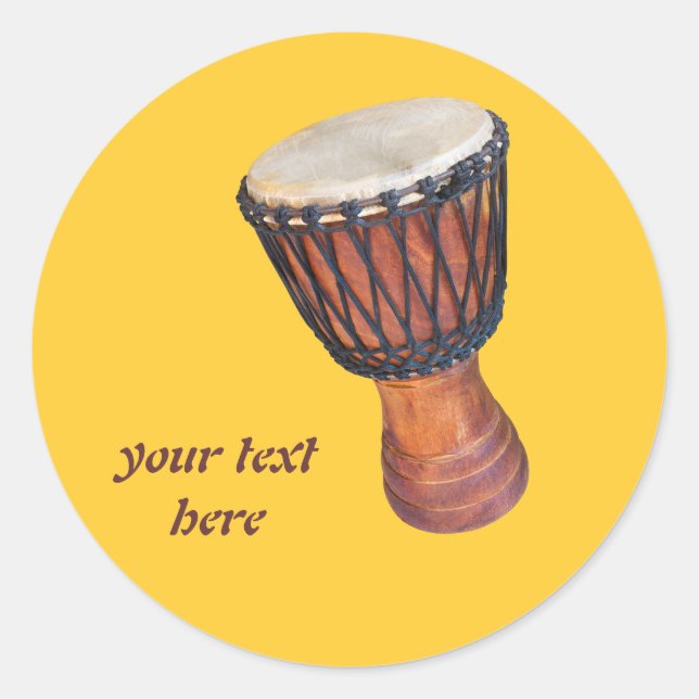 Djembe Runder Aufkleber (Vorderseite)