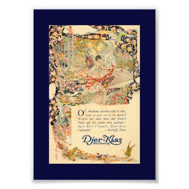 Djer-Kiss French Parfüm Label Fotodruck (Vorne)