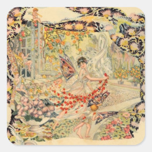 Djer-Kiss French Parfüm Label Quadratischer Aufkleber