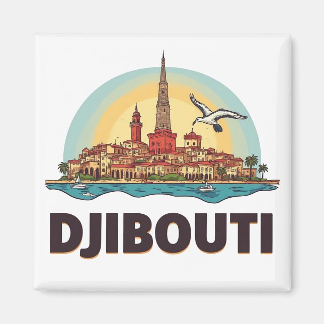 Djibouti Afrika Reise Geschenk 🗺️ Magnet (Vorne)