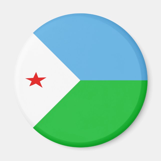 Djibouti Fisheye Flag Magnet (Vorne)