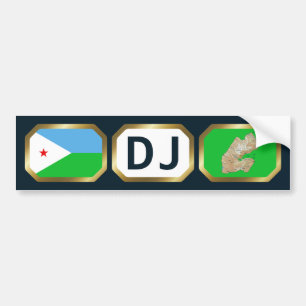 Djibouti Flag Map Code Bumper Sticker