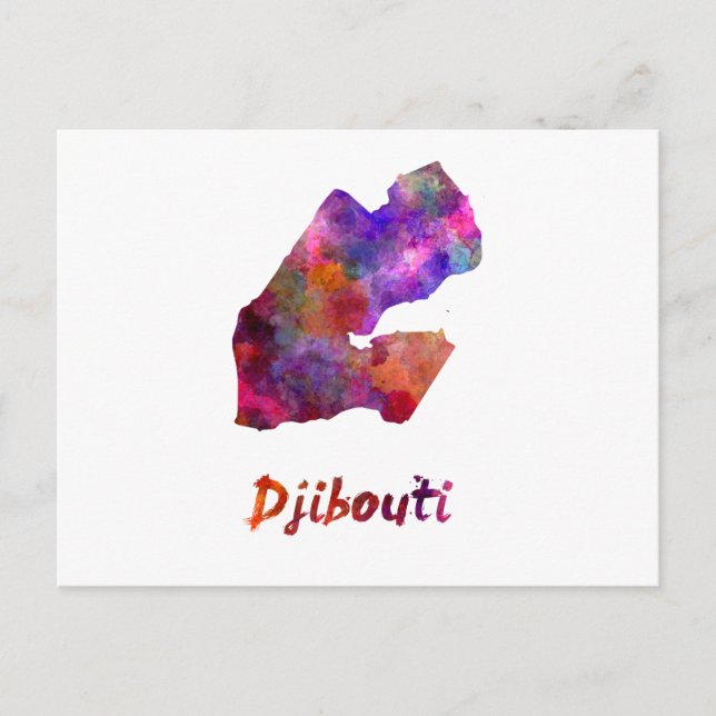 Djibouti im Watercolor Postkarte (Vorderseite)