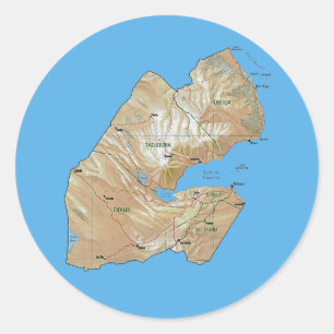 Djibouti-Kartenaufkleber Runder Aufkleber