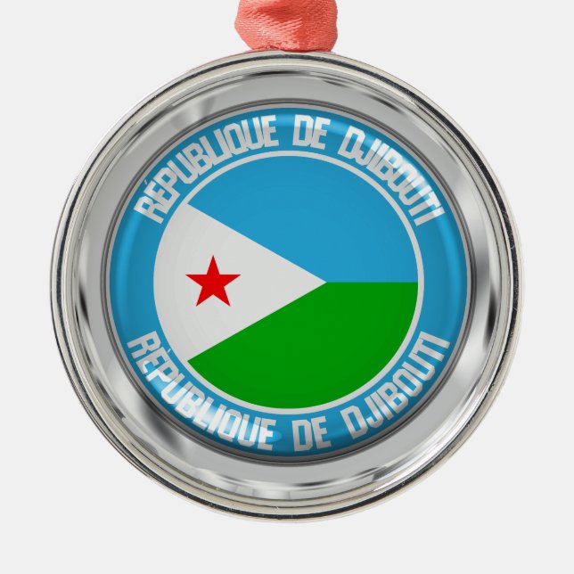 Djibouti Round Emblem Ornament Aus Metall (Vorne)