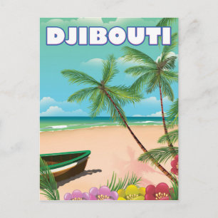 Djibouti-Strand-Reiseplakat Postkarte