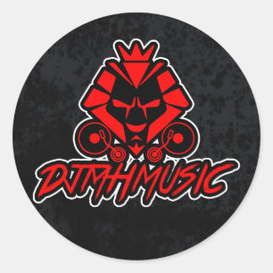 DJMH MUSIK RUNDER AUFKLEBER