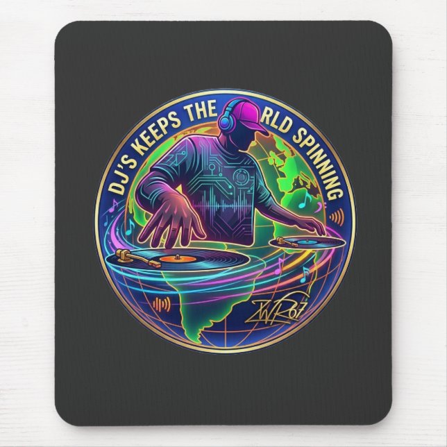 DJs halten die Welt am Drehen Mousepad (Vorne)