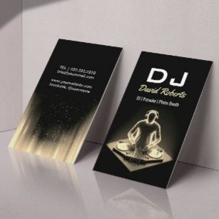 DJs Karaoke Modern Black Gold Music Event Visitenkarte
