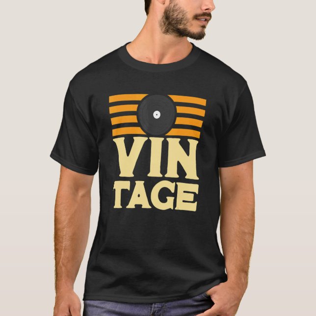 DJVinyl Record Album Spinning 80er Retro Graphic T-Shirt (Vorderseite)