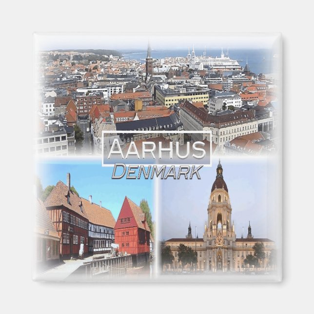 DK0015 Europa, Dänemark, Aarhus, Kühlschrank Magnet (Vorne)