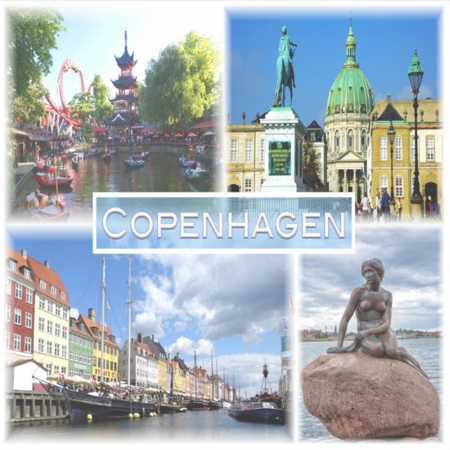 DK Kopenhagen - Tivoli Garden - Amalienborg Landkr Aufkleber (Vorderseite)