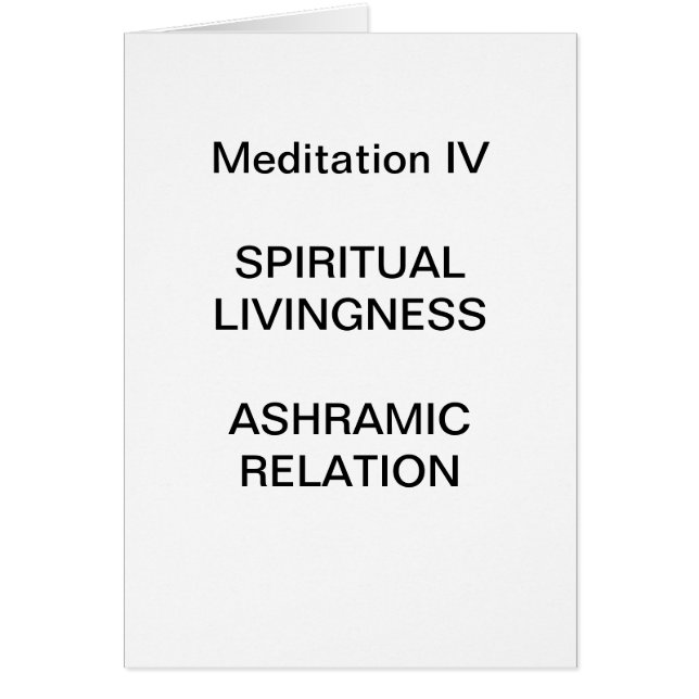DK Mediationsreihe: Meditation IV - KARTE (Vorne)