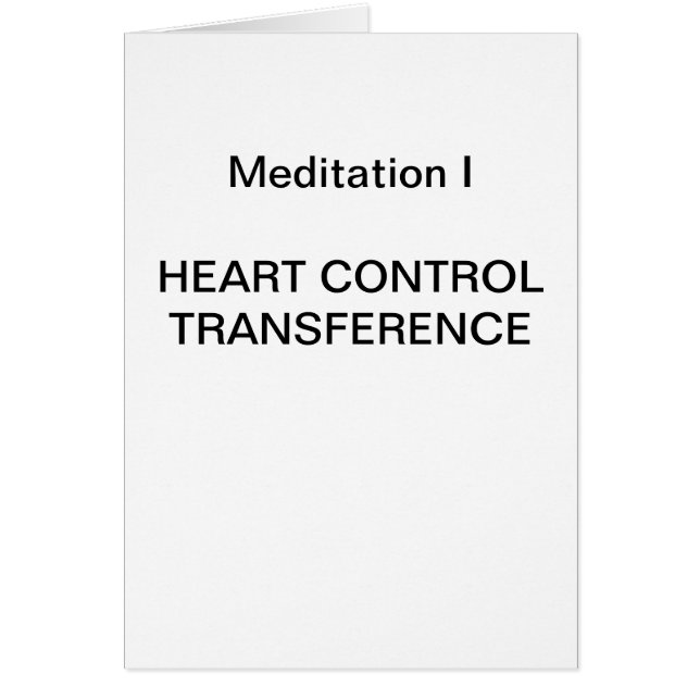 DK Meditationsreihe: Meditation I - KARTE (Vorne)