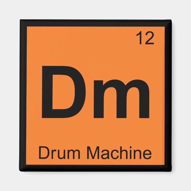 Dm - Trommelmaschine Chemie Periodisches Tabellens Magnet (Vorne)
