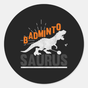 Dminto Saurus Rex Birdie Shuttle Dinosaur Dminton  Runder Aufkleber