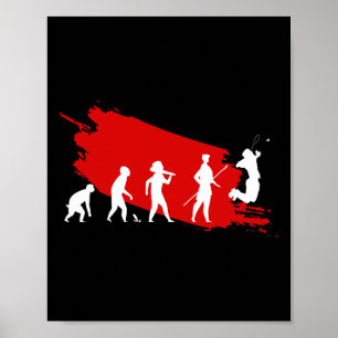 Dminton Player Evolution Funny Sports Coach Graphi Poster