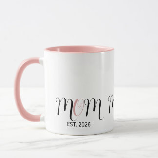 DMom Established Black Pink Script New Mom Gift Tasse