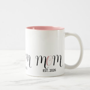 DMom Gegründet Black Pink Schriftzug Neues Mutter- Zweifarbige Tasse