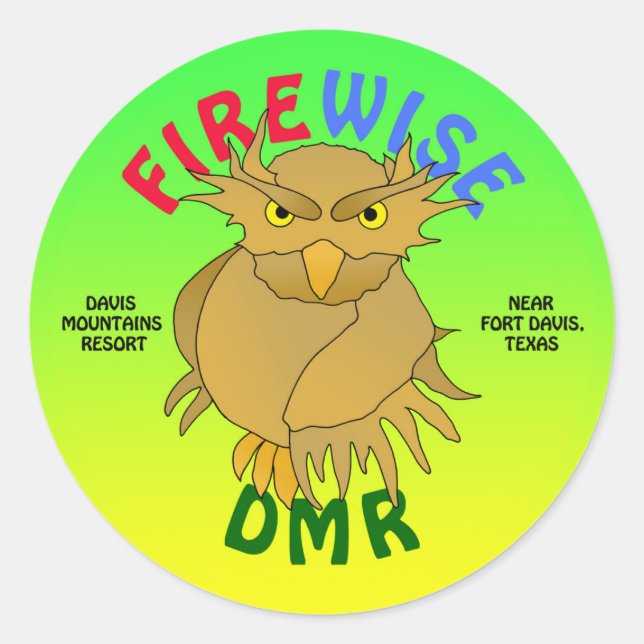 DMR. Firewise Owl Aufkleber und mehr (grün) (Vorderseite)
