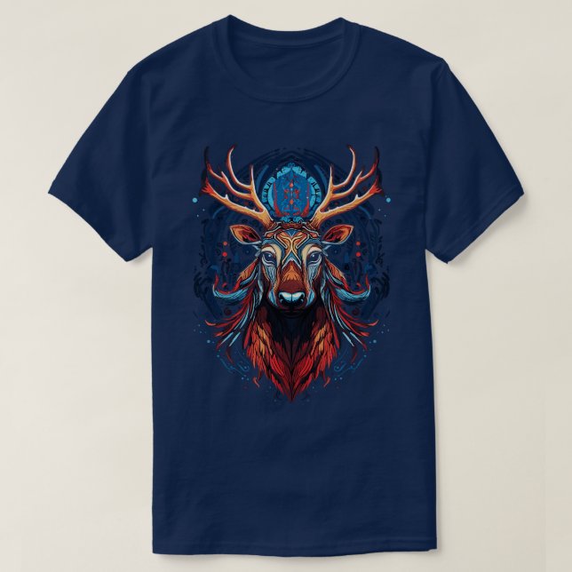 DMT Art Psychedelic Rentier 2 T-Shirt (Design vorne)