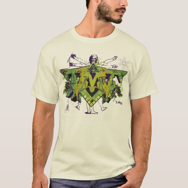 DMT GEISTIGER T - SHIRT GRAFFITI-AYAHUASCA (Vorderseite)