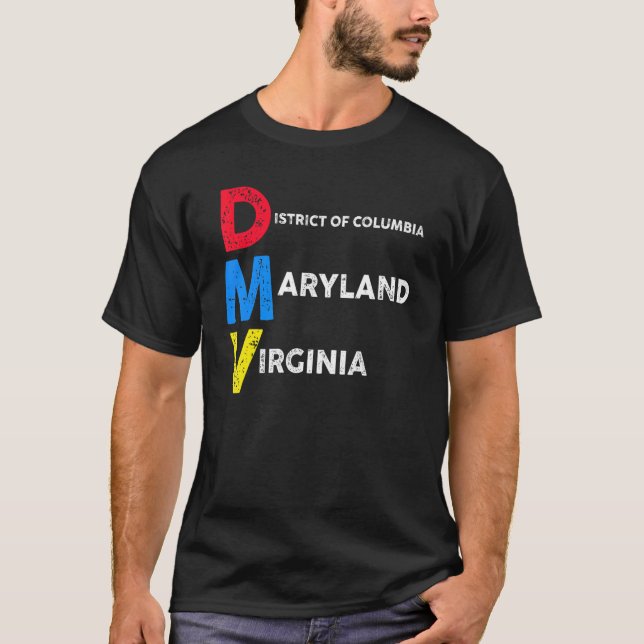 DMV, gebürtig aka DC Maryland und Virginia T-Shirt (Vorderseite)