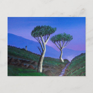 DMZ Korea Military Watchtower Stream Mountains Postkarte