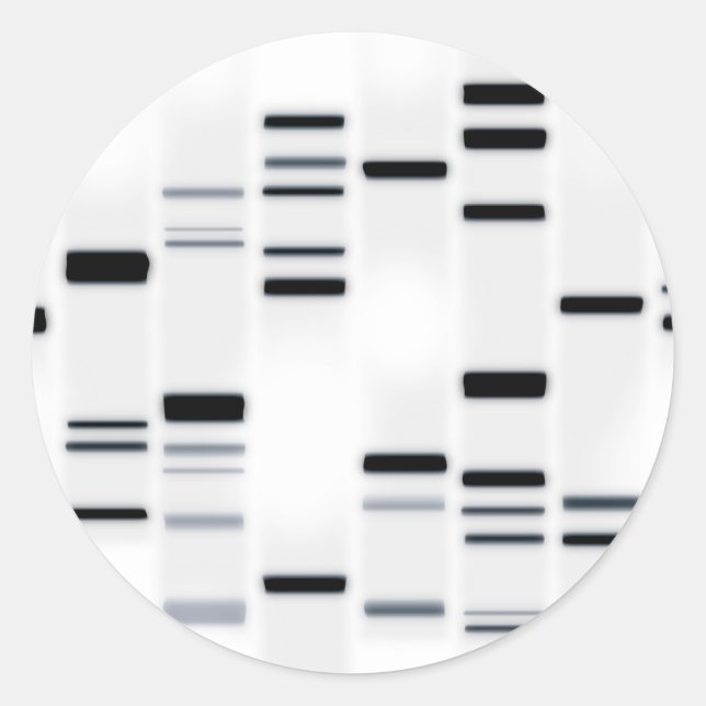 DNA-Code Schwarz auf Weiß Runder Aufkleber (Vorderseite)