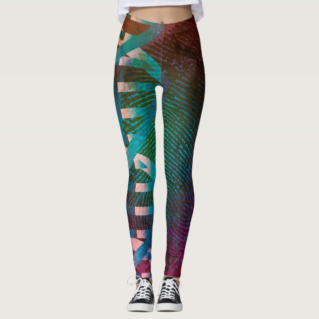 DNA Fingerprint ID Art Science Leggings (Vorderseite)