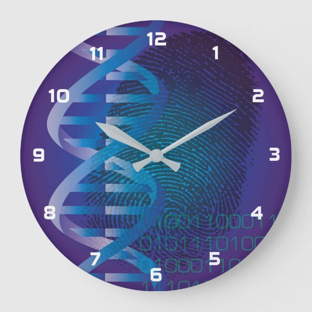 DNA Fingerprint Medical Science Große Wanduhr (Vorderseite)