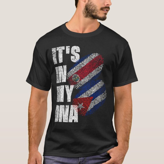 DNA-Flaggen Costa Ricas und Kubas T-Shirt (Vorderseite)