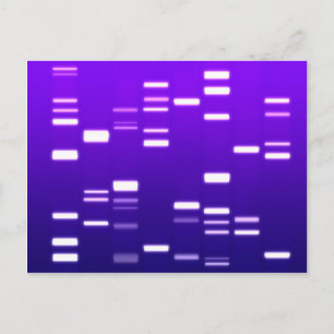 DNA-Genetik-Code Lila Postkarte