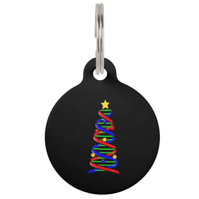 DNA Helix Christmas Tree Life Science Biologie Haustiermarke (Vorderseite)