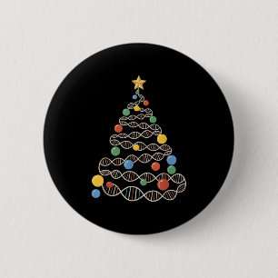 Dna Helix Christmas Tree Scientist Biology Science Button