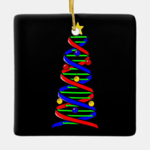 DNA Helix Weihnachtsbaum Life Science Biologie Keramikornament