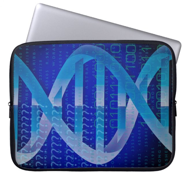 DNA ID Blue Science Laptopschutzhülle (Vorderseite)