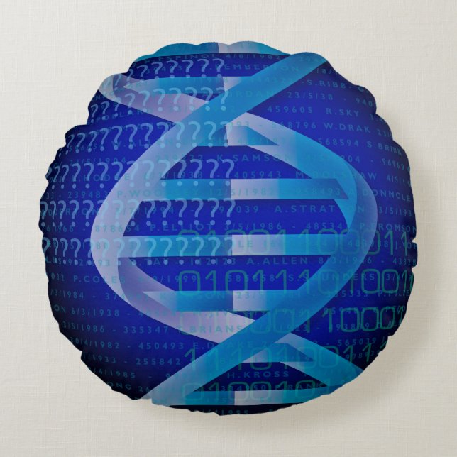 DNA-ID-Wissenschaft Rundes Kissen (Vorderseite)