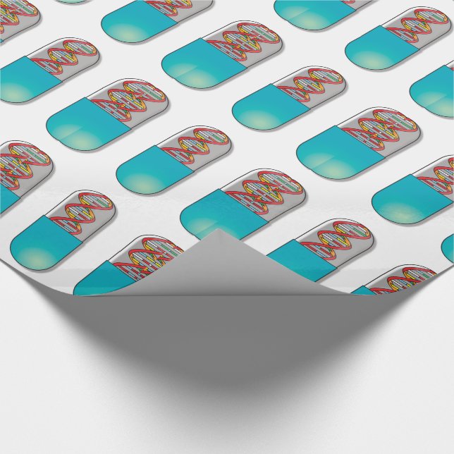 DNA Kapsel Medizinische Wissenschaft Geschenkpapier (Ecke)